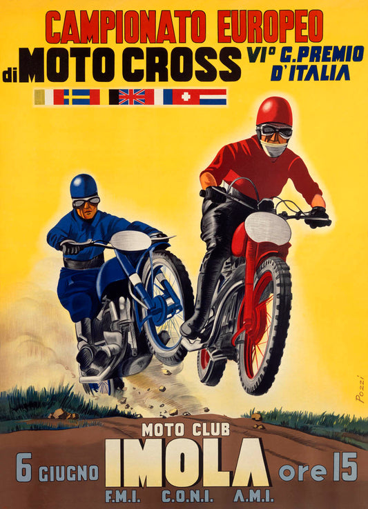 Moto Club Imola Motocross Motorcycle Poster 0000-1050