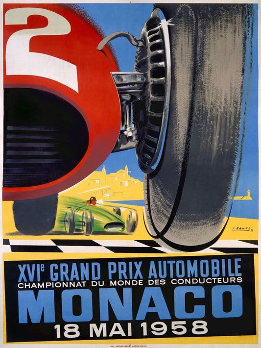 1958 Monaco Grand Prix F1 Poster 0000-3708