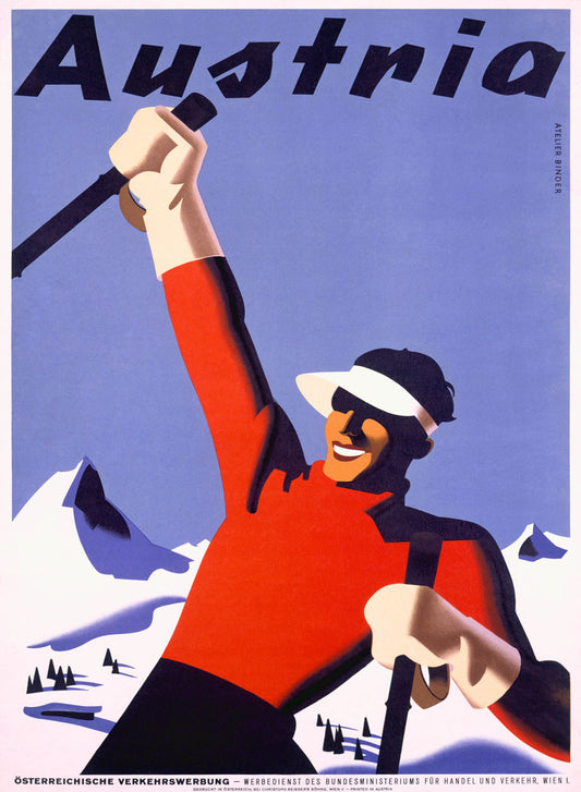 Austria ski vacation travel poster 0000-4344