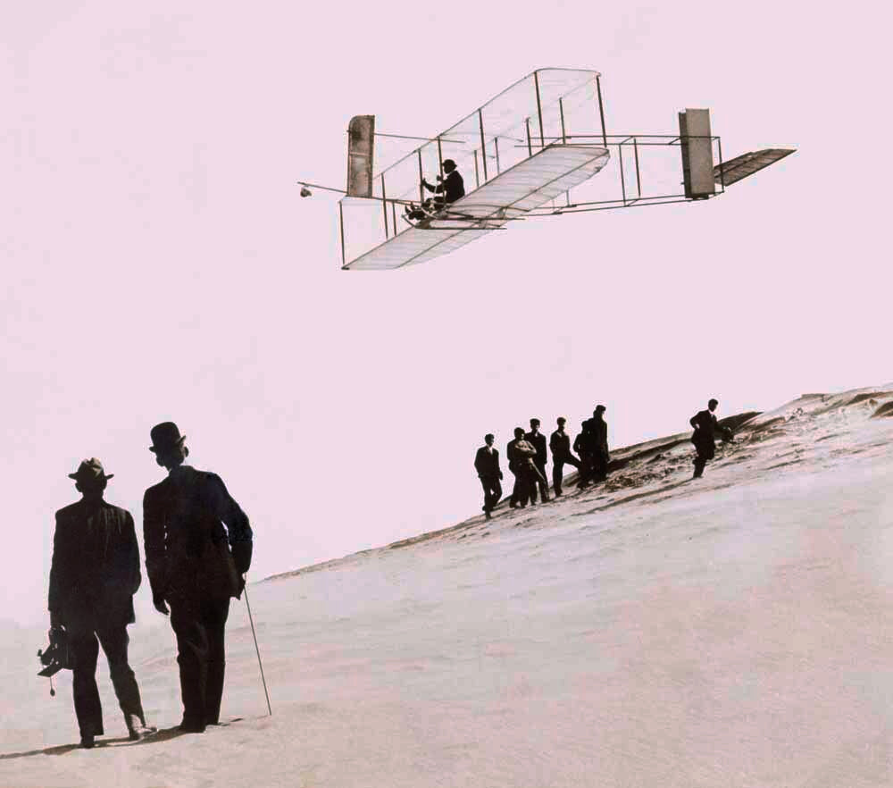 Wilbur Wright Biplane Aviation Beach 0000-4464