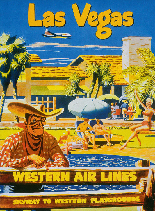 Las Vegas Western Airlines Travel Poster 0000-4908