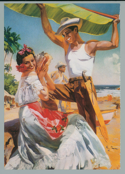 Mexico Senorita Sea Shell Beach Poster 0000-4936