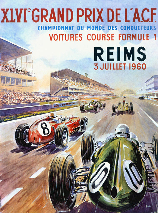 1960  Reims F1 French Grand Prix Poster 0000-5301