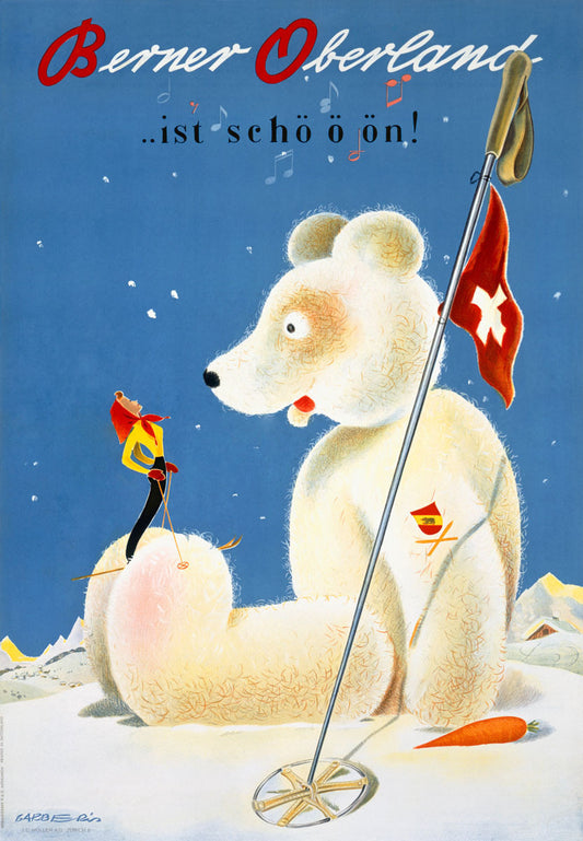 Swiss Berner Oberland Snow Ski Poster 0000-5333