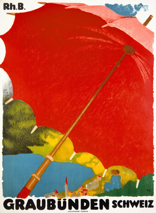 Graubunden Umbrella Travel Poster 0000-6816