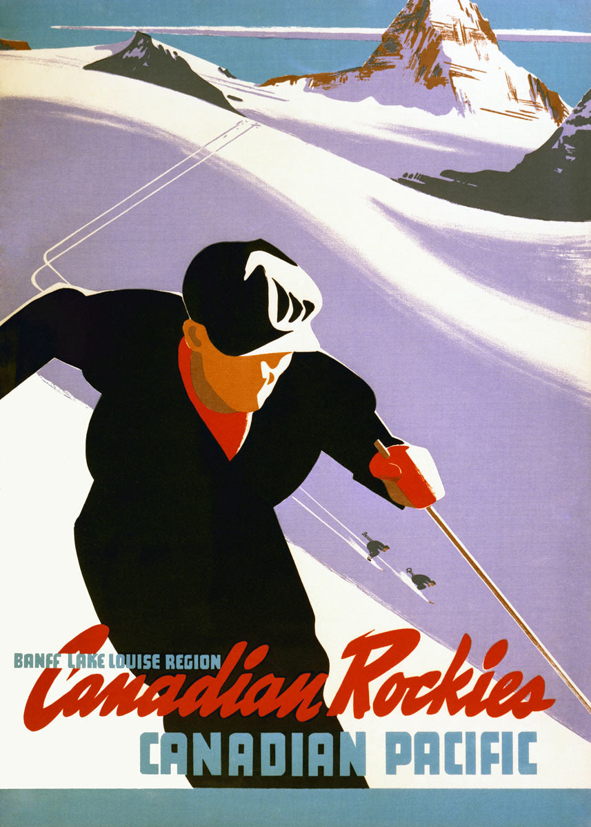 Canadian Pacific Rockies Snow Ski Poster 0000-8747