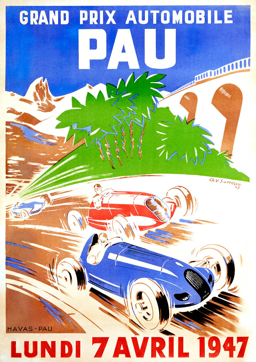 1947 Grand Prix Automobile Vintage Poster 0002-2467