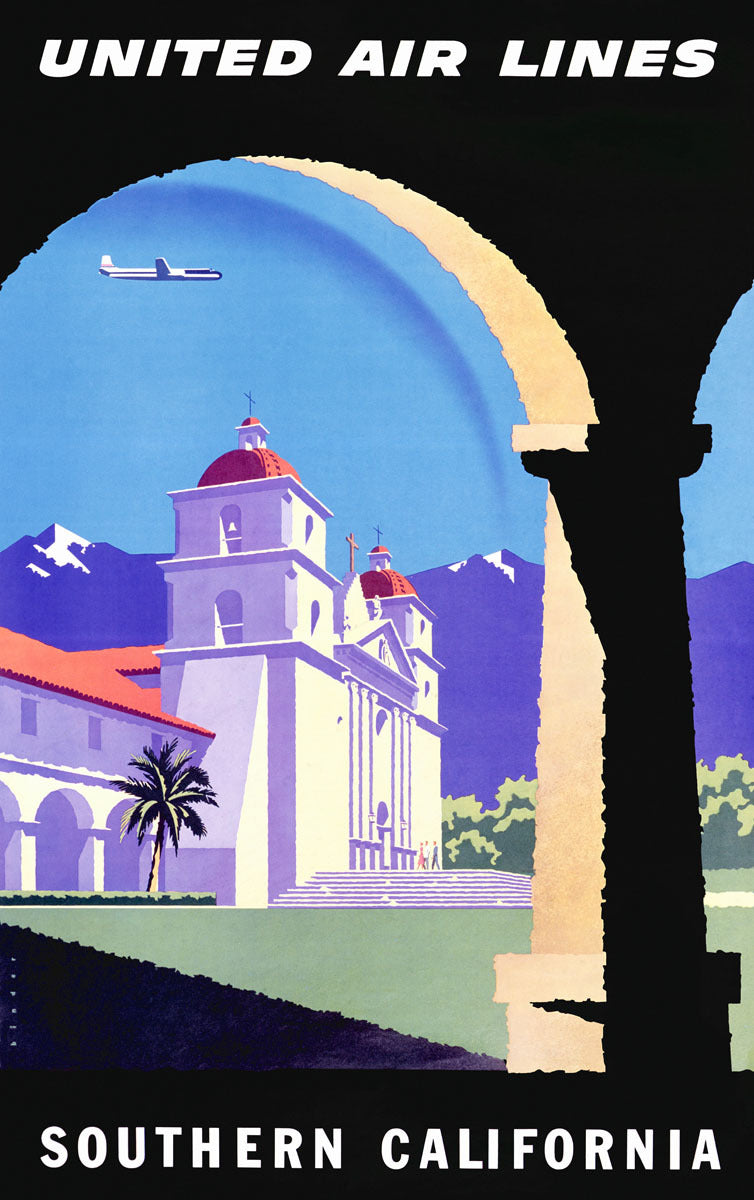 United Airlines Southern California Travel Poster 0002-2605