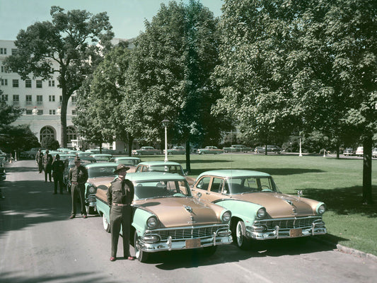 1956 Ford police cars at Greenbrier Hotel Charlest 0400-8342