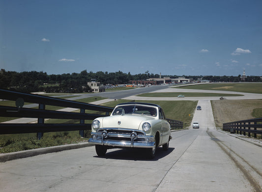 1951 Ford convertible on test track 0401-1437